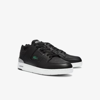 Lacoste Court Cage Leather Sneakers - Tenisky Pánské Černé | CZ-YQBN1f